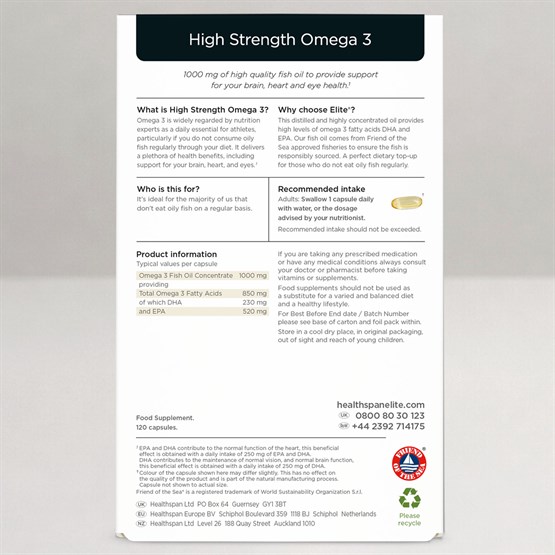 High Strength Omega 3 1000mg 