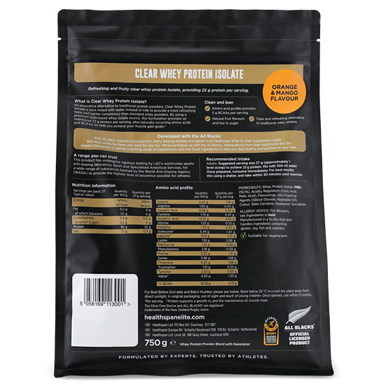 All Blacks Clear Whey Protein Isolate 